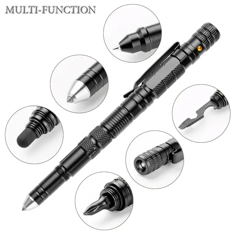 Creative Tactical Pen Self Rescue EDC Tool Flashlight Screwdriver Bottle Opener Emergency Window Breaker For Outdoor Survival 3