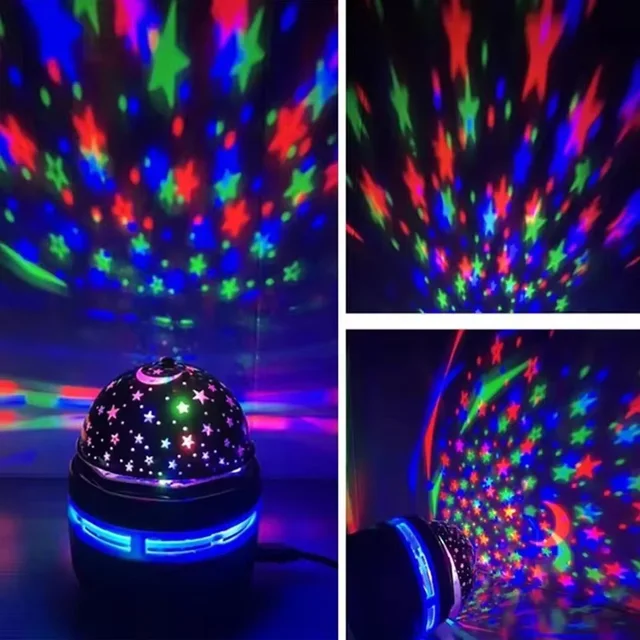 Veilleuse étoilée LED télécommandée, lampe de projection Galaxy Aurora rotative, boule magique enfichable USB, décoration de scène KTV, escales 3