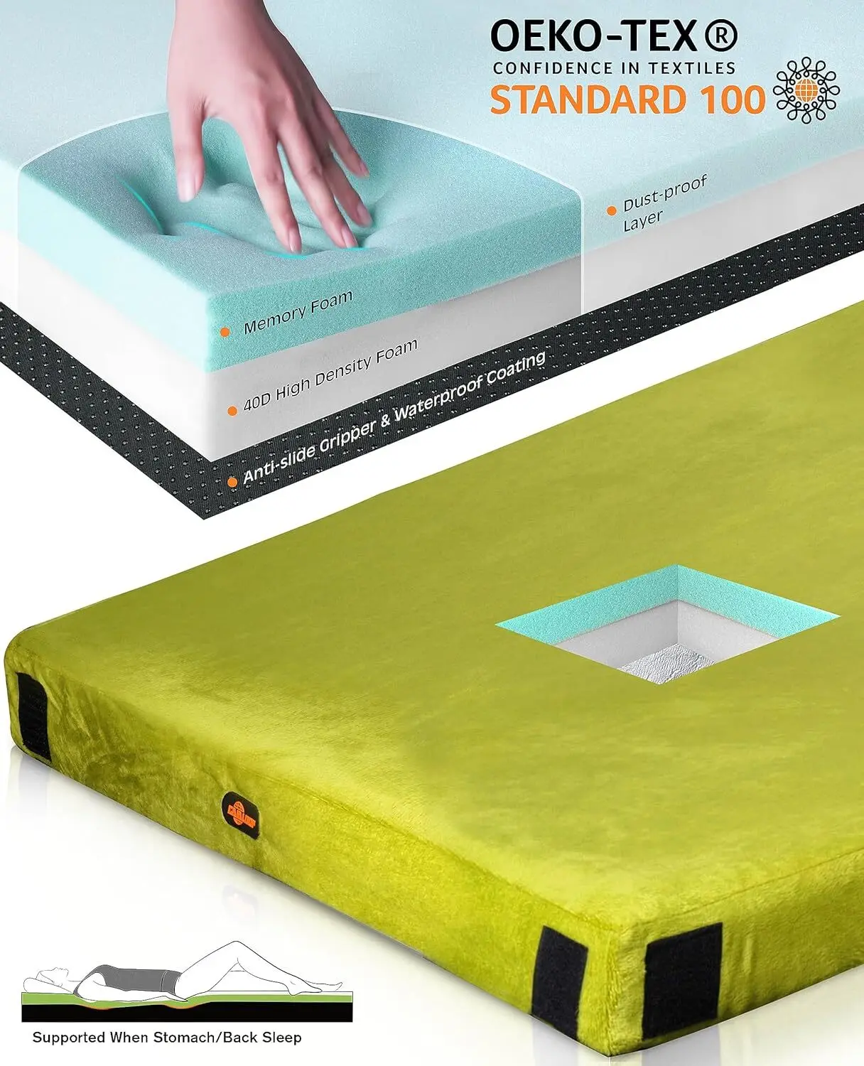 Camping Mattress Sleeping Pad [Car/Tent/Cot] 3 Inch Portable Floor Mat Roll Up for Guests Kids Adult Sleep