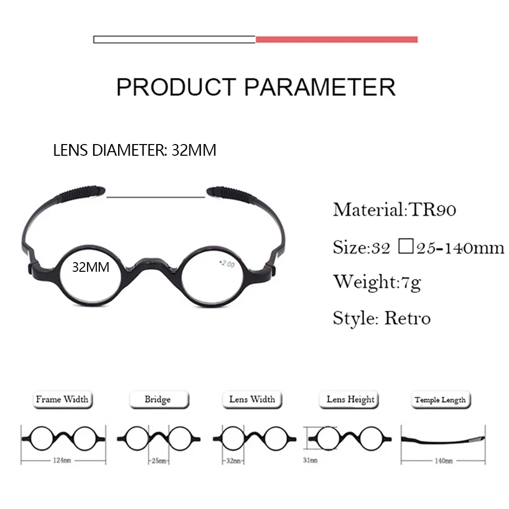 BEGREAT Lesebrille für Männer und Frauen, ultraleichte Brille, runder kleiner Rahmen, blaues Licht blockierende TR90-Brille, Brille für die Sehkraft – Detail 3