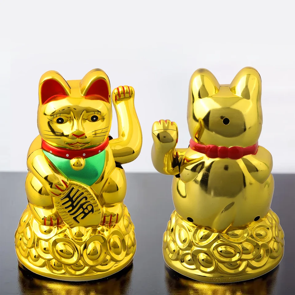 Tiny Cat Lucky Maneki Neko Japanese Beckoning Ceramic Seto-Yaki Fortune