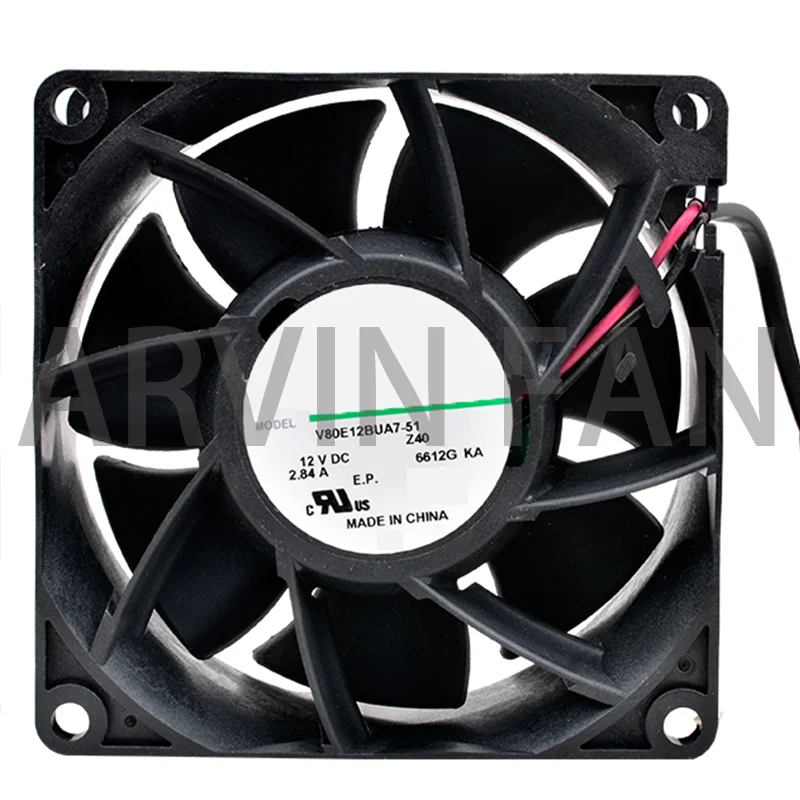 

V80E12BUA7-51 8cm 8038 80mm Fan 80x80x38mm DC12V 2.84A High Air Volume Cooling Fan For Servers And Modified Motorcycles