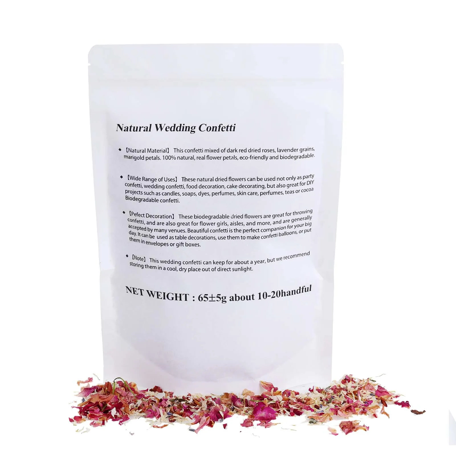 100% Natural Wedding Confetti Dried Flower Petals Pop Wedding And Party  Decoration Biodegradable Rose Petal