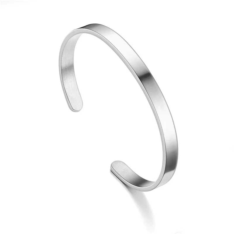 Luxury Fashion Stainless Steel Cuff Bracelet for Men Couples Matching Charm Bracelet Jewelry Gift Mens Jewellery Pulsera Hombre_voghion.com