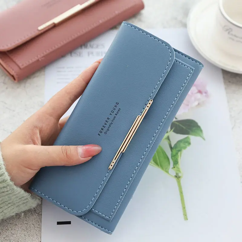 Fashionable Japanese and Korean version Simple Buckle Great Women's Wallet Multi functional Large Capacity Long Wallet