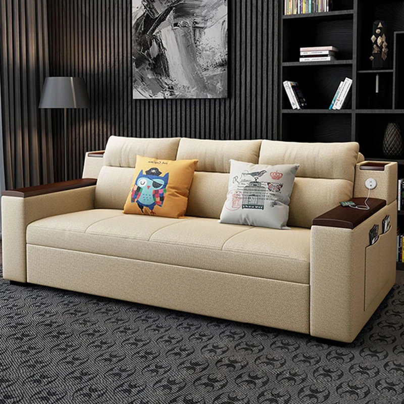 

Диван-кровать, раскладная кровать, латекс, сидя и лежа, многофункциональная Выдвижная Одиночная двойная гостиная, диван, двойное использование, маленькая квартира