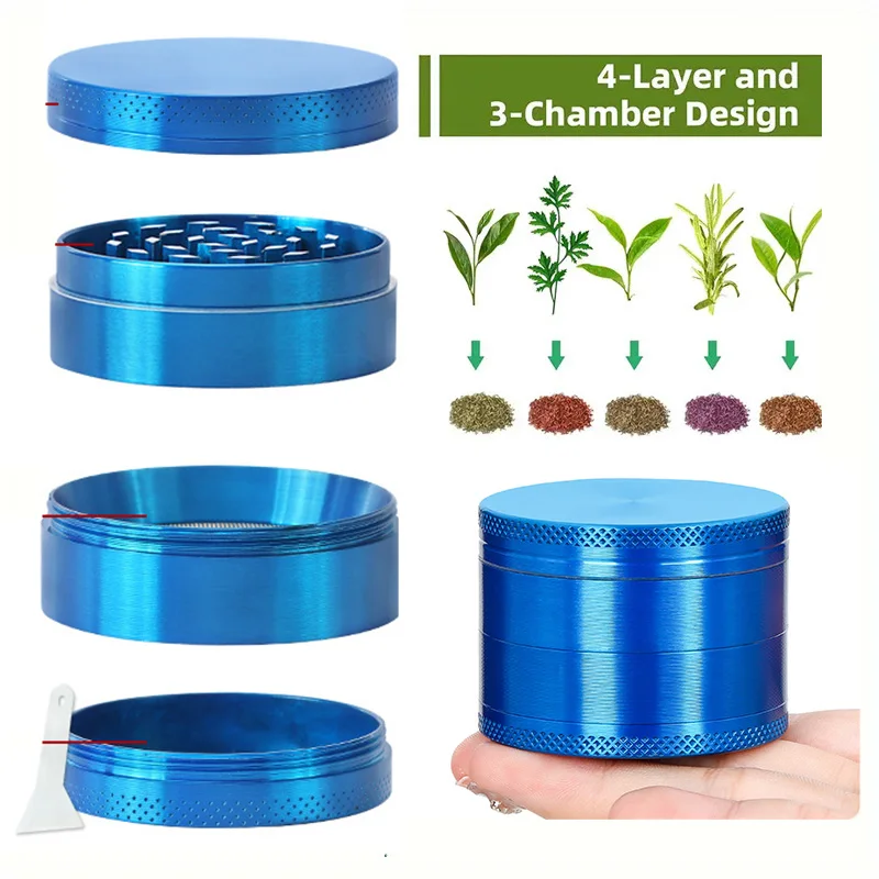 Premium 4-Layer Metal Herb Grinder & Spice Crusher - Smoking Accessories