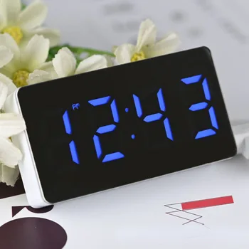 Sveglia digitale con display della temperatura con controllo vocale: doppia sveglia snooze 12/24 ore LED orologio da tavolo modalità notturna per camera da letto 1