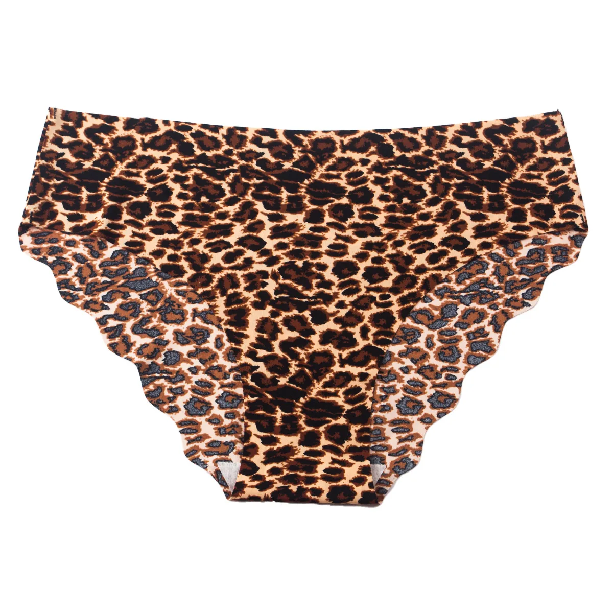 1pcs Women's Seamless Ice Silk Panties Female Mid Waist Plus Size Leopard Print Underwear Girls Fashion Brief Lady Comfort Panty 6