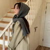 Korean Autumn Winter Balaclava Hats Women Knitted Drawstring Scarf Warm Plush Hooded Caps Soft Sweet Cute Elegant Beanies Caps 1