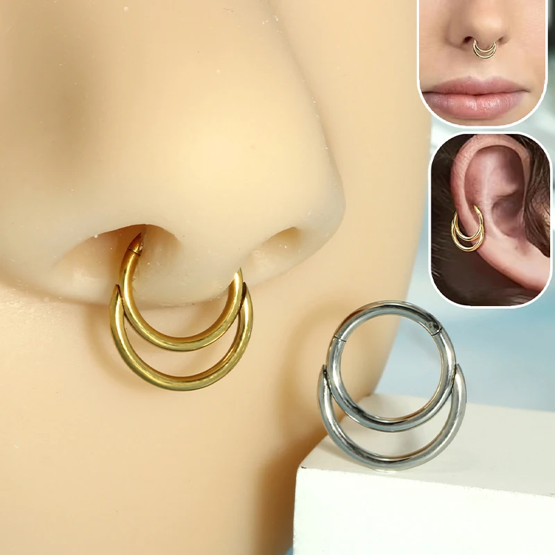 50pcs/lot Stainless Steel Nose Ring, Ear Bone Ring, Lip Ring, Multi-functional Ring Hot Sale in Europe and America  for Party