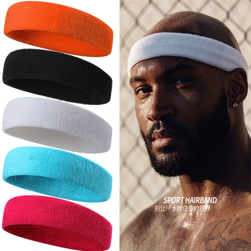 Cotton Elastic Sweatband Basketball Sports Headband Women Men Gym Fitness Sweat Hair Band Volleyball Tennis Running Headband sports headbands