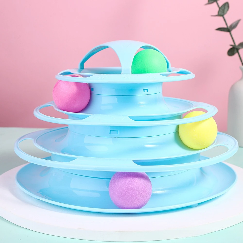 Levels Cats Toy Tower Tracks Cat Toys Interactive Cat Intelligence Training Amusement Plate Tower Pet Products Cat Tunnel