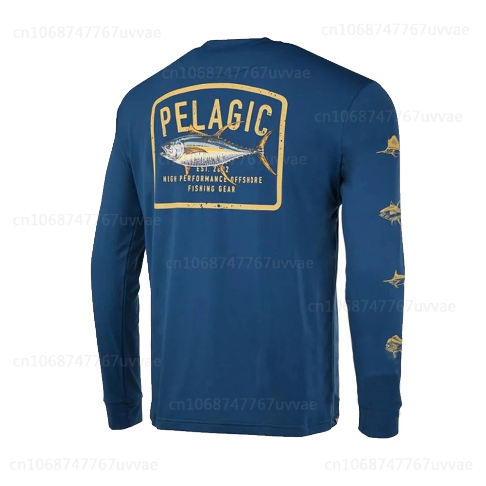 

Pelagic Fishing Shirts Men Long Sleeve Fishing Suit Uv Protection Angler Clothing Summer UPF 50 Quick Dry Jersey Camisa De Pesca