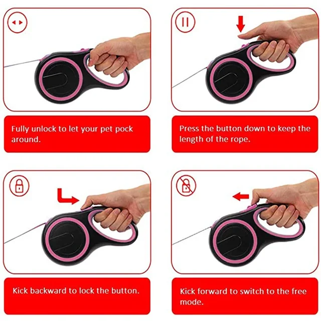 Retractable Dog Leash Nylon Durable Extending Leads Automatic Small Medium Large Puppy Walking Rope Leash Wholesale Price 6