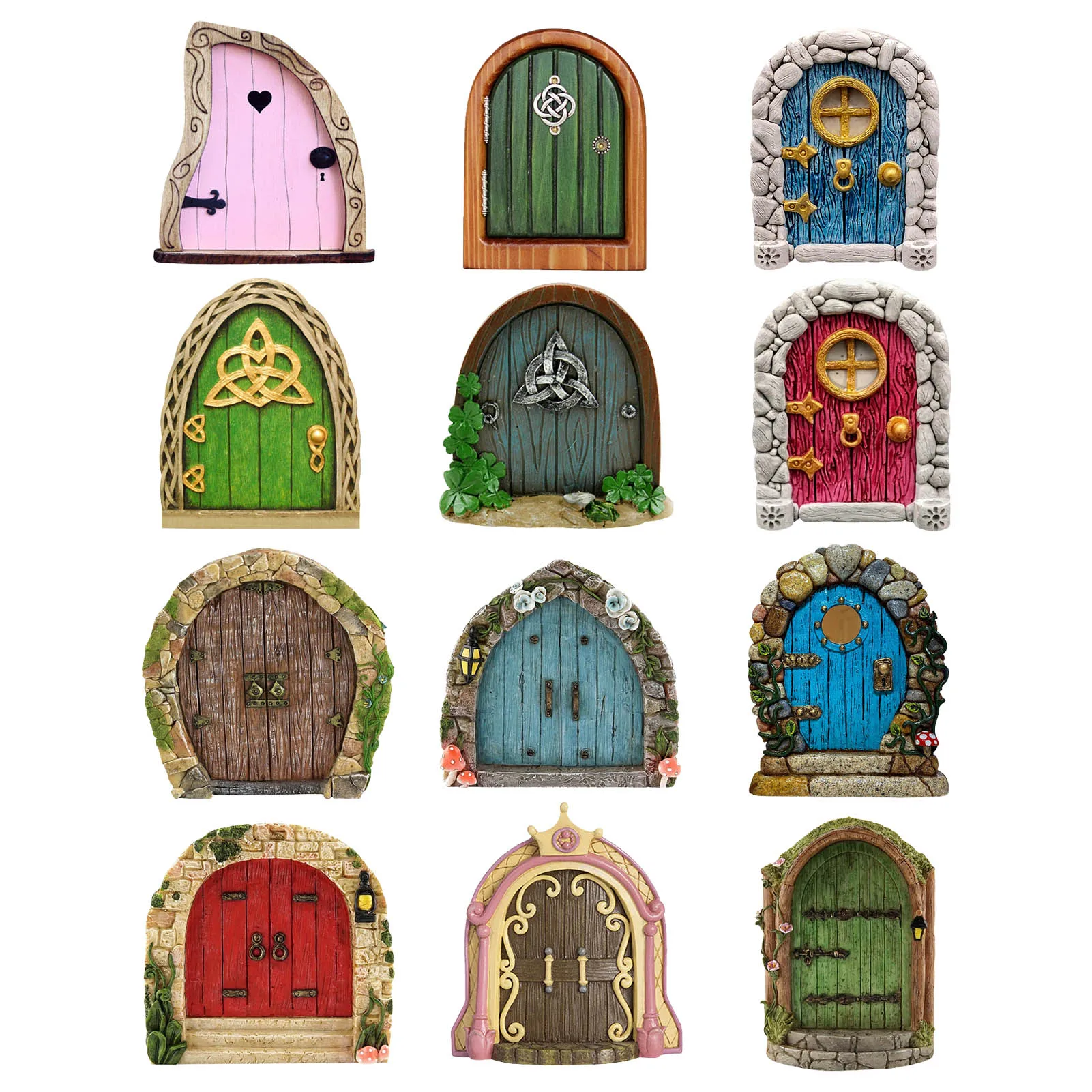 

Fairy Door Yard Art Sculpture Decoration Miniature Wooden Garden Door for Tree for Yard Lawn Wall Trees 1 PC Fairy Garden Doors