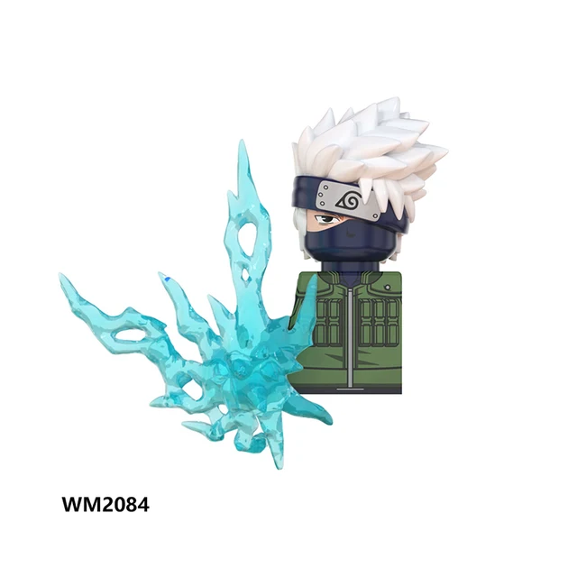 Naruto Sasuke Kakashi Akatsuki bricks Building Blocks Anime cartoon Mini Action Figures Heads Assembly Toys kids Birthday Gifts Lavender