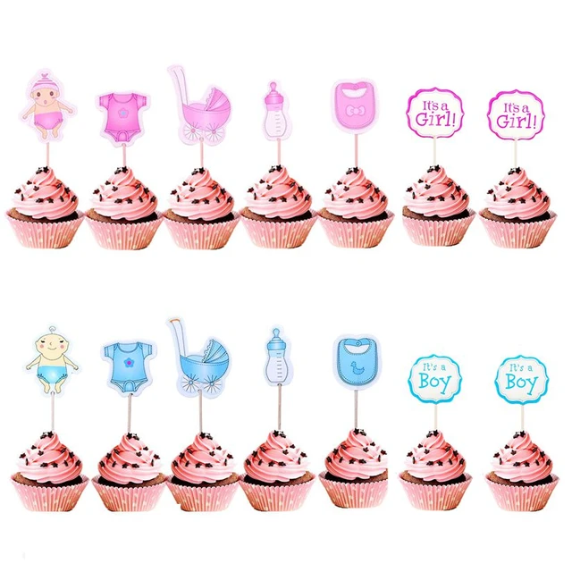 720pcs Lettre c'est un Garçon Fille Cupcake Choisir bébé douche enfants 100  jours 1 an Anniversaire Gâteau drapeau Décoration Fournitures De Fête -  AliExpress