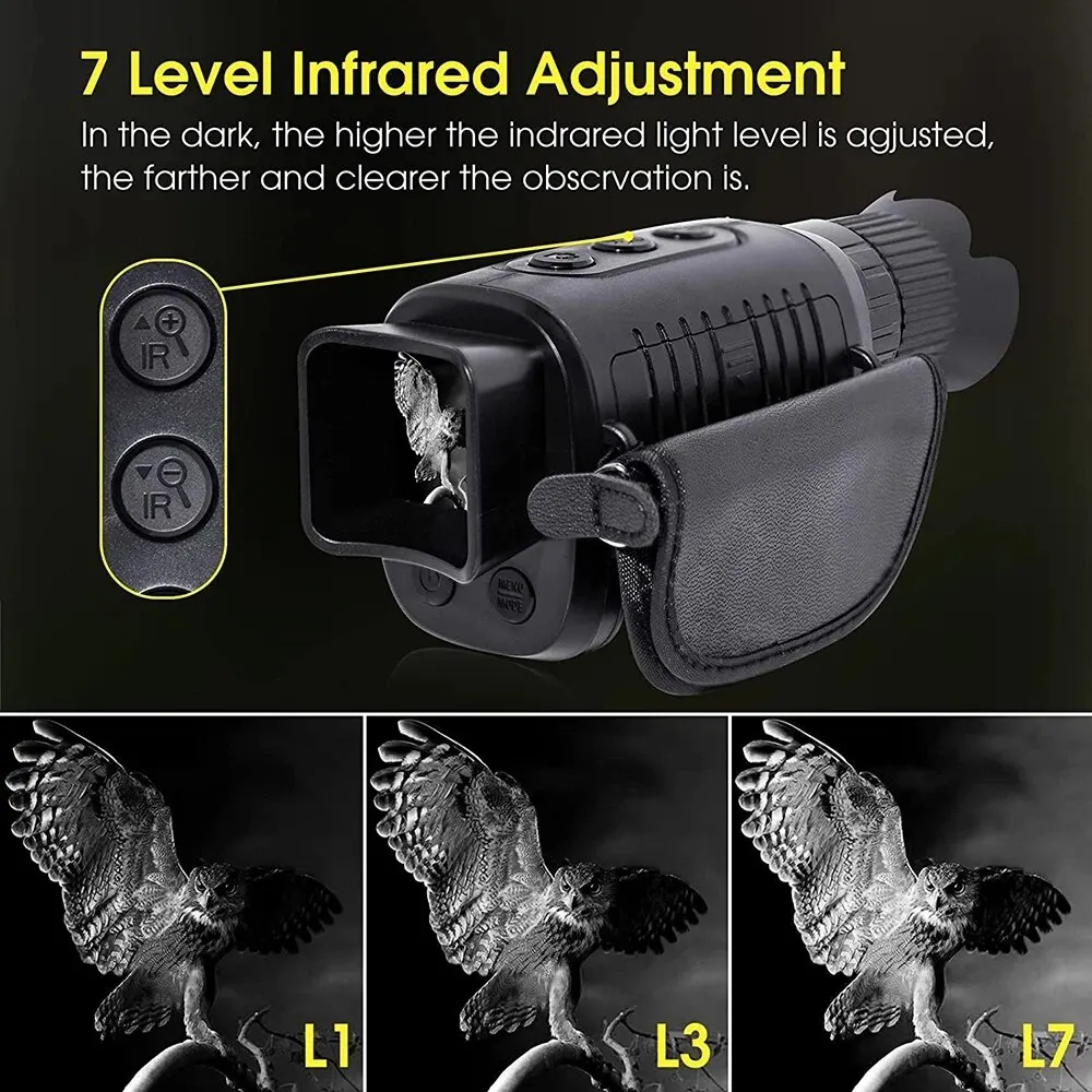 Monocular Night Vision Device 1080P HD Infrared Camera 5X Digital Light Zoom Hunting Telescope Outdoor Search Full Darkness 300m 4 Monocular Night Vision Device 1080P HD Infrared Camera 5X Digital Light Zoom Hunting Telescope Outdoor Search Full Darkness 300m 4