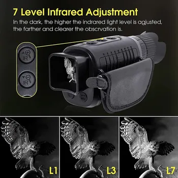 Monocular Night Vision Device 1080P HD Infrared Camera 5X Digital Light Zoom Hunting Telescope Outdoor Search Full Darkness 300m 4
