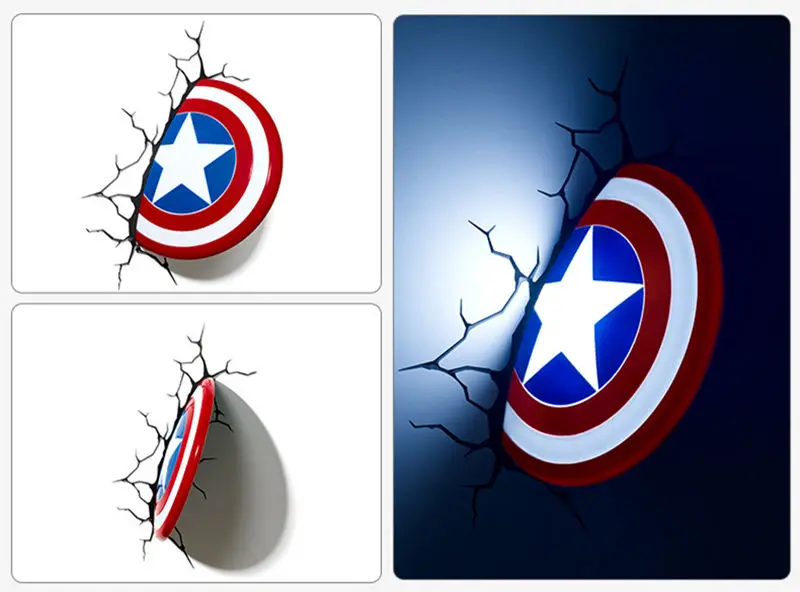 Marvel Captain America Shield 3d Wall Light 