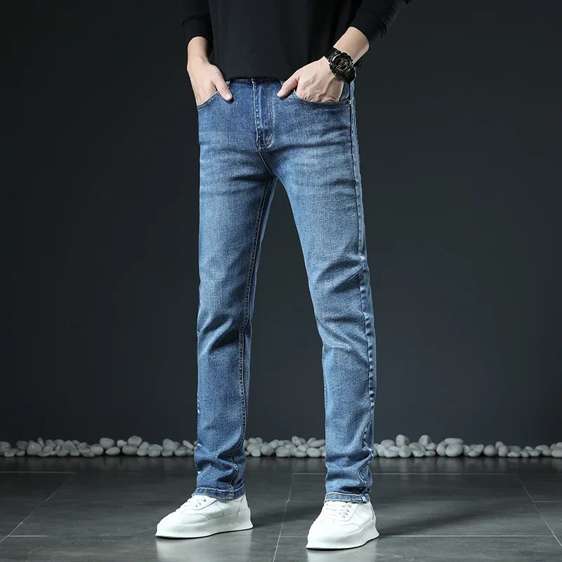 2023 Autumn/winter New Men's Jeans High-end Brand Business Casual Straight-leg Export Wholesale Men's Trousers 2
