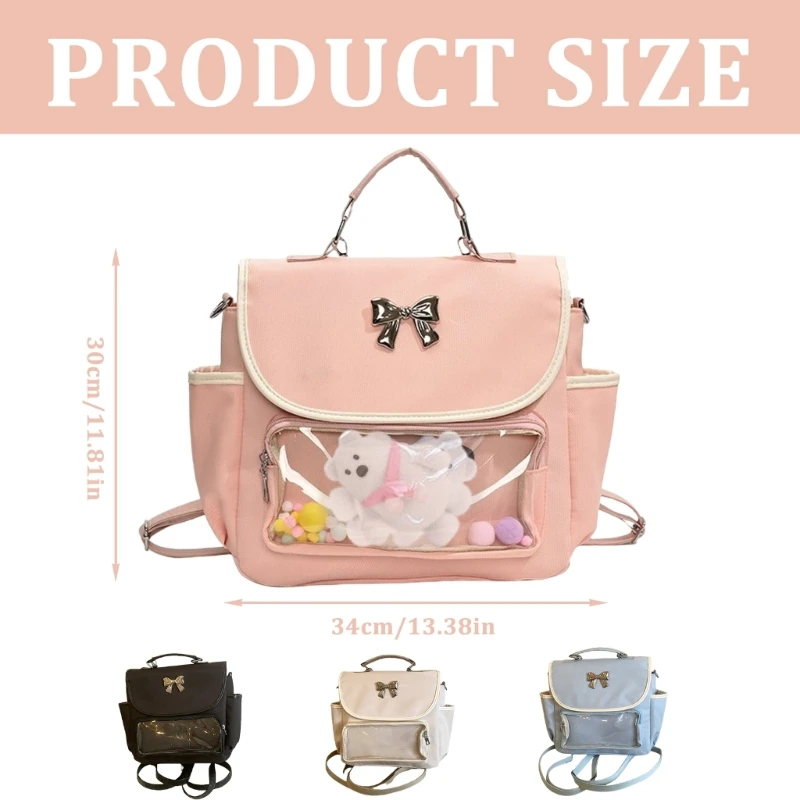 Women Bows Backpack Girls Ita Backpack Student School Backpack Lovely Travel Backpack Casual Rucksack for Daily