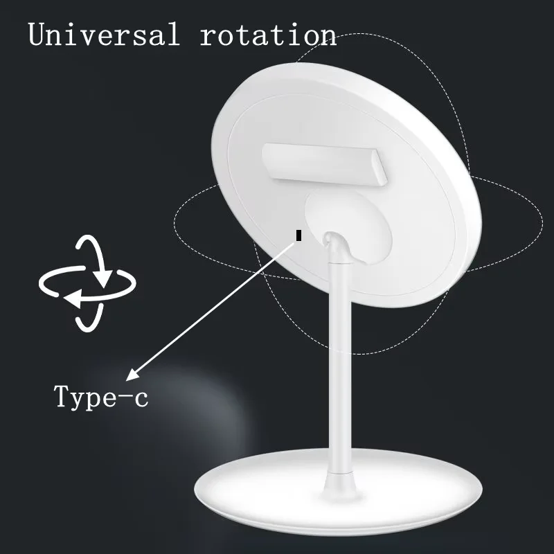 Makeup Mirror LED Makeup Mirror Detachable 3 Colors Adjustable With 1Pcs 5X Magnifying Glass USB Vanity Mirror Storage Desktop Rotating Base