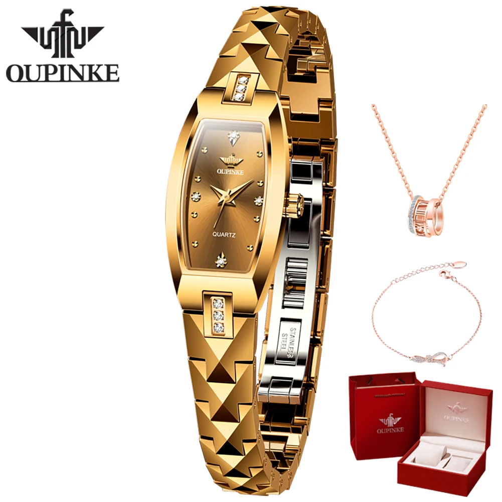 OUPINLKE Original Imported Swiss Quartz Women's Wristwatch Luxury Tungsten Steel Strap Sapphire Mirror Waterproof Watches Women