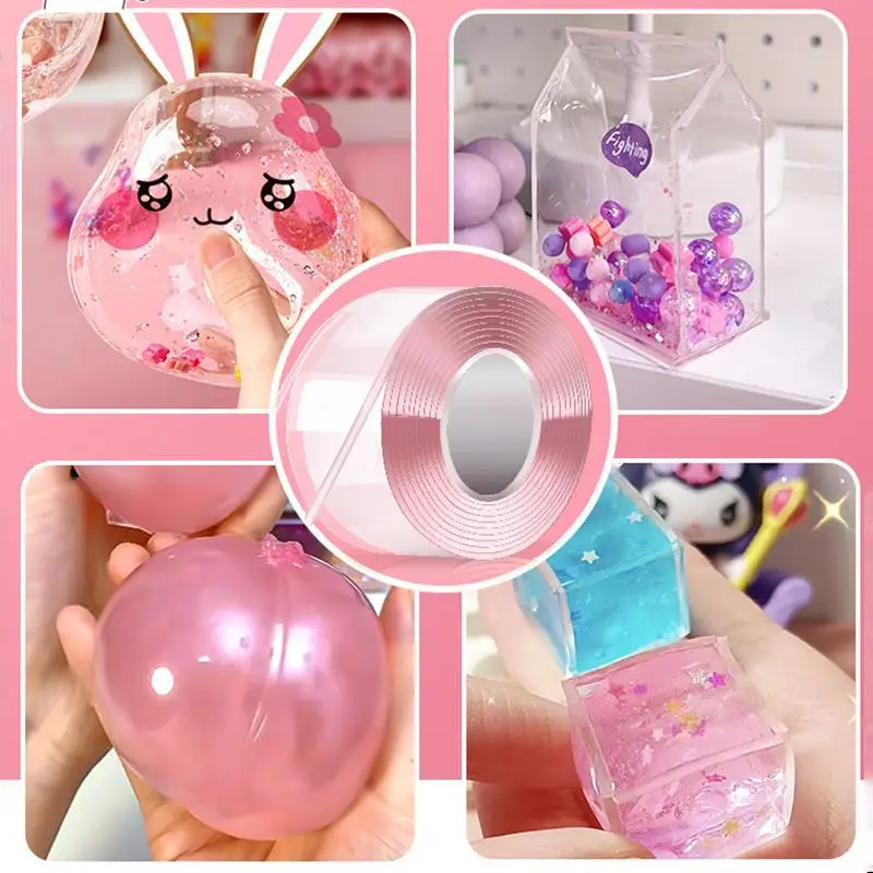 Nano Tape DIY Craft Children Pinch Toy Self Made Blowing Bubble Sticky Traceless Double-Side