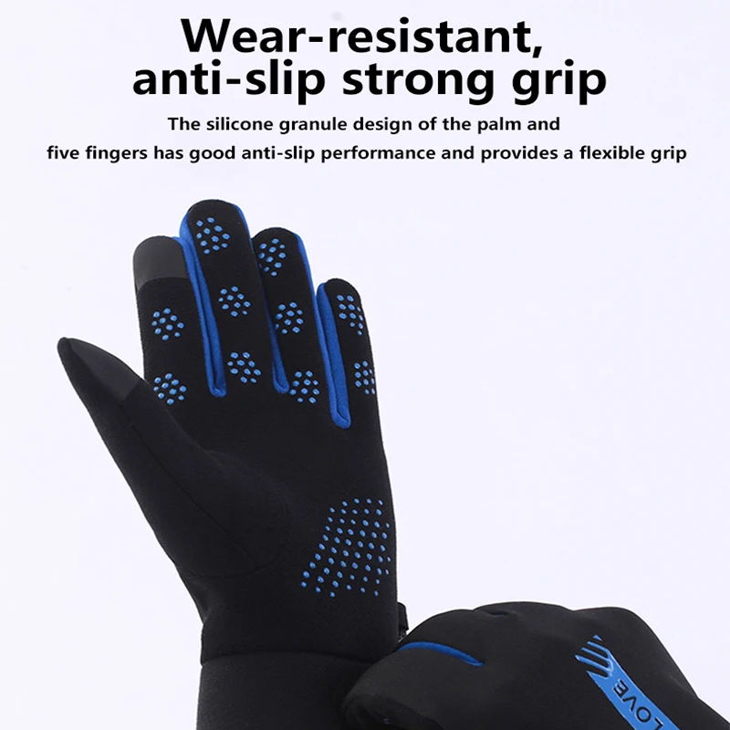 Cycling Gloves Womens Autumn and Winter Sports Warm Gloves Waterproof and Anti Slip Wind Cold Resistant Outdoor Activity