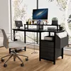 47.3" Computer Power Outlet  Monitor Stands  Shees  Office Desk/writing Table/gaming Desk With Drawers  Large Side Pocket 6