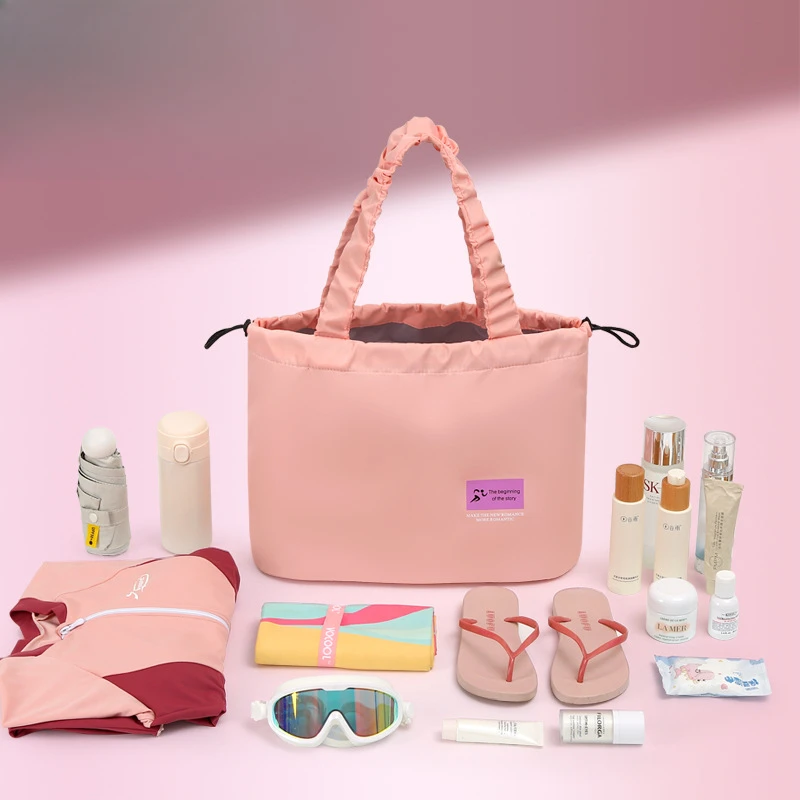 New Adult Single Shoulder Bag Memory Knitting Fabric Dry Wet Separate Swimming Gym Sports Fitness Toiletries Storage Organizer 3
