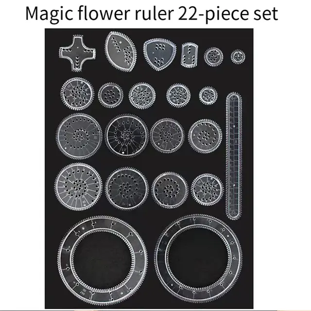 22pcs Spirograph Drawing Toys Set Geometric Ruler Mathematical Roulette Drawing Tools Learning Painting Puzzle Toys Art Tool 6