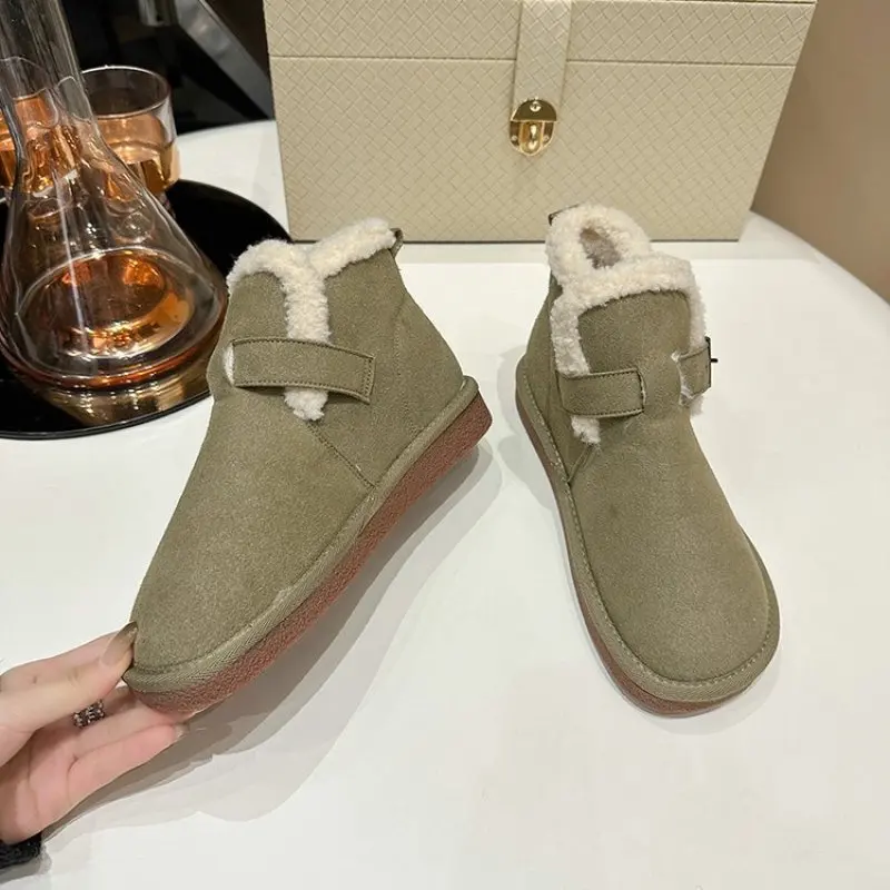 Fashion Boots for Women 2024 Autumn and Winter New Soft Bottom Plus Velvet Outside To Wear A Lazy Slip-on Warm Snow Boots