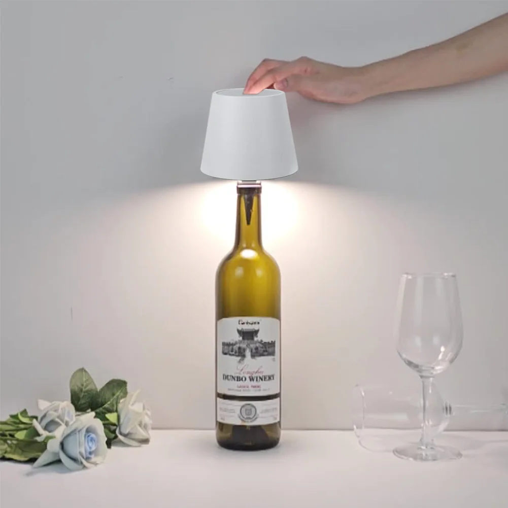 Wireless Wine Bottle Lamp Type-C Charging Touch Control Wine Bottle Light Dimming LED Table Lamp Bar Cafe Atmosphere Night Light 5