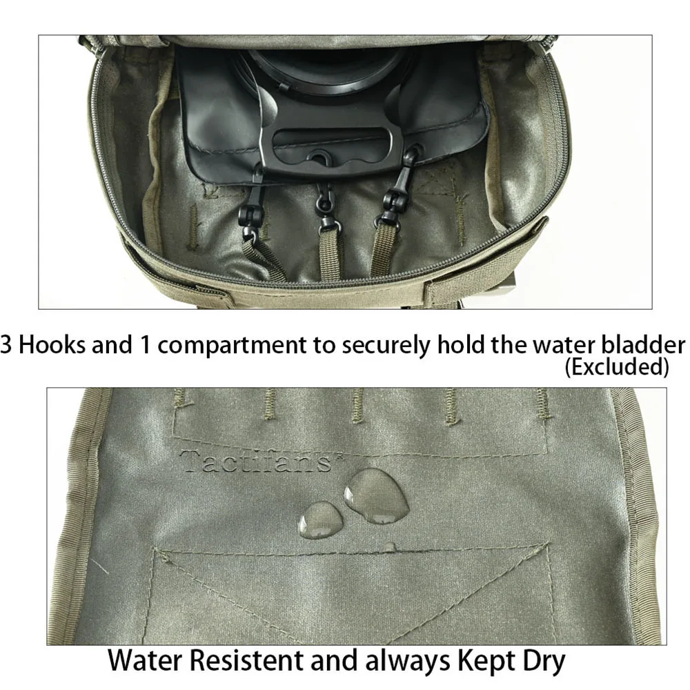 Mini Hydration Bag Tactical 2 In 1 Small MOLLE Hydration Pack Rip Away IFAK Medical Pouch Med Patch Pouch Hunting Bag 4
