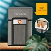 Hot selling aluminum alloy classic cigarette box rechargeable cigarette lighter 20 cigarette box metal pull 5