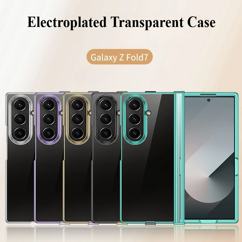 Electroplated Transparent Phone Case - 3-Piece Clear Cover Set