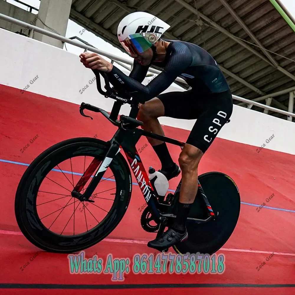 Cspd Vrouwen Triathlon Fietsen Schaatspak Een Stuk Bike Strakke Pak Lange Mouwen Mtb Mannen Ras Speedsuit Pro Road Fiets Jumpsui