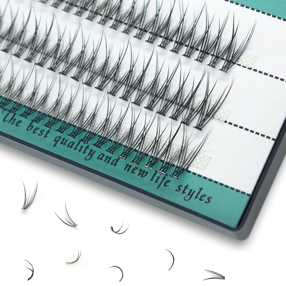 Description Picture 3 of itemPremium Korean Pop Fishtail Type Fashion Dovetail Fly Eyelash Two Long Middle Short Plant Grafting False Eyelashes Wholesale
