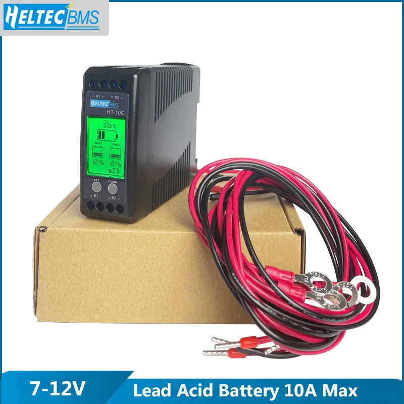 

Heltec 12V Lead Acid Battery Equalizer 10A Active Balancer Lipo/Lifepo4 Connected in Parallel Series LCD Meter for 24/36/48V/96V