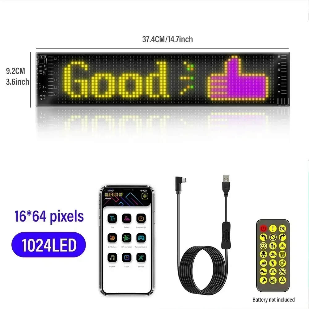 Écran LED Souple Devil Eyes 37,4 X 9,2 Cm (2 Pack) – Yeux Démon Lumineux Voiture, Contrôle App, Camion & Auto