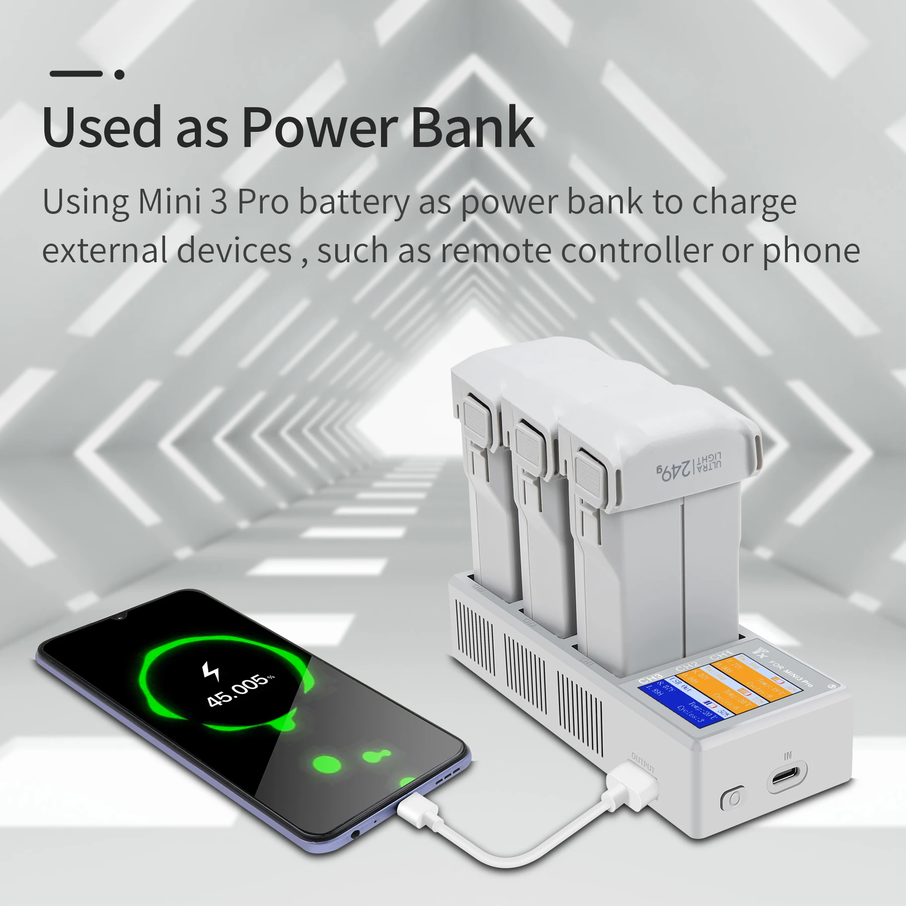 Description Picture 2 of item4in1 Battery Charging Hub for DJI Mini 4 PRO Drone Charger 4 Batteries Intelligent Flight Battery For DJI Mini 3 Pro/Mini 3