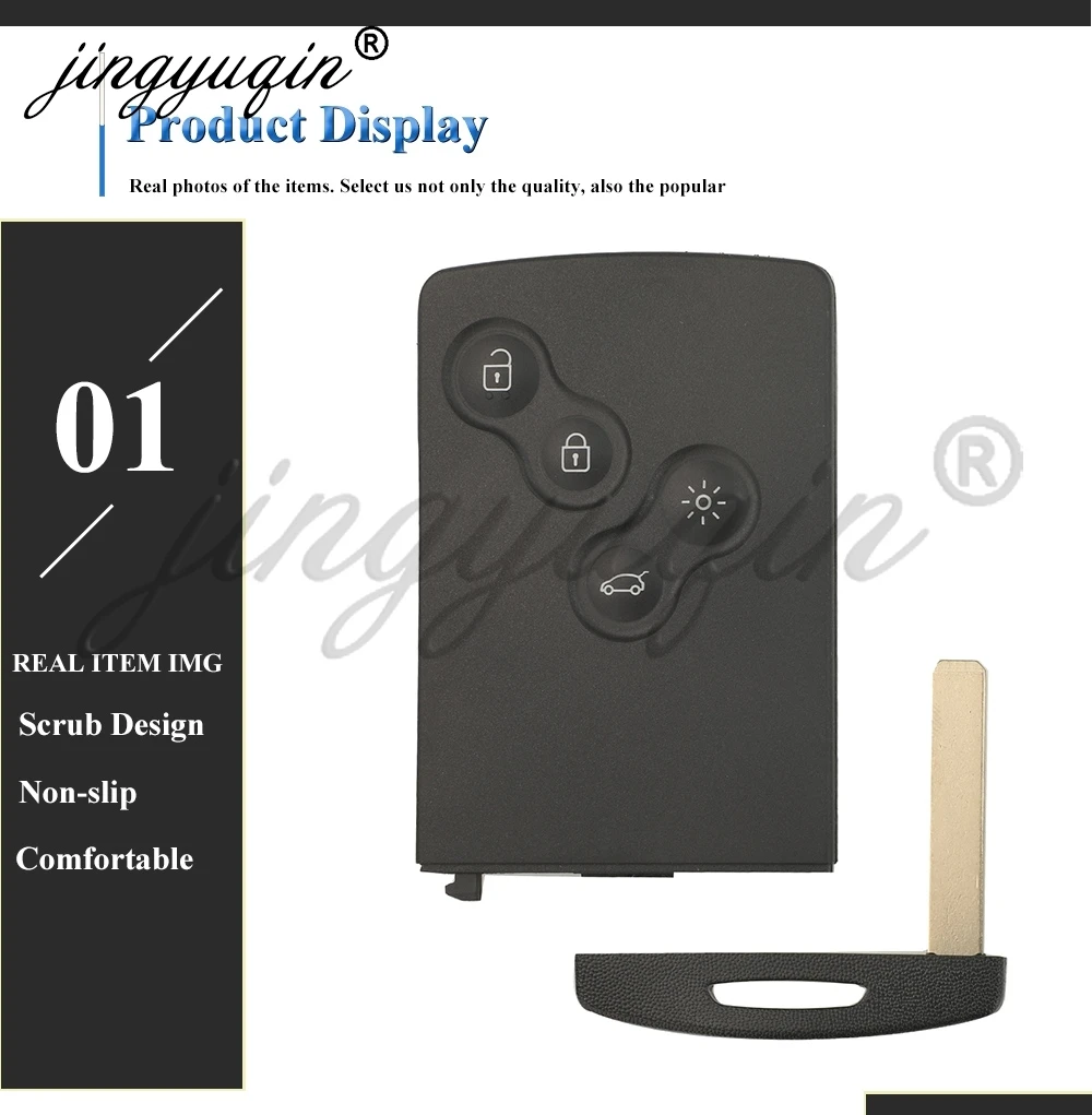 Jingyuqin Auto-Fernschlüssel ID46 PCF7941 für Renault Megane III Scenic III Laguna Fluence 2008–2016 4BT No-KeylessGo + Notschlüssel – Detail 6
