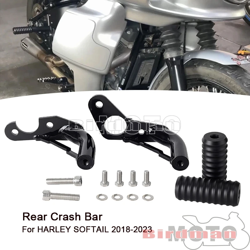

Rear Crash Bar Passenger Peg Bumper For Harley Softail Standard FXST Low Rider S ST FXLR FXLRS FXLRST Street Fat Bob 2018-2023