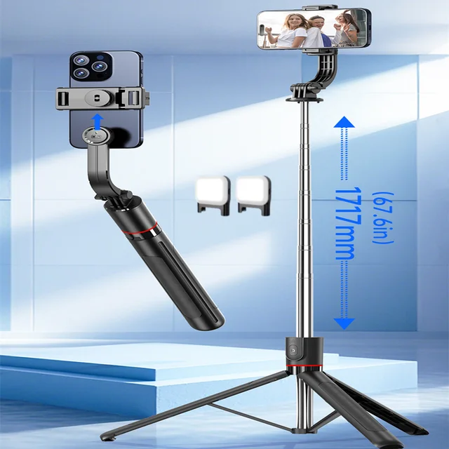 MEUYAG Selfie Stick Tripod Extendable Wireless Bluetooth Remote Portable Smartphone Tripod Stand Mount With light For smartphone