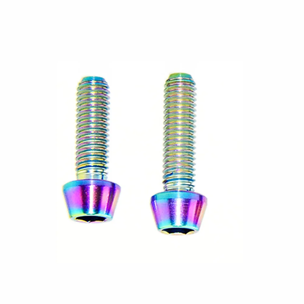 1Pcs M4 Titan Legierung Bolzen 8Mm 15Mm 20Mm Tc4 Kegel Kopf Schraube Für Fahrrad Radfahren Motorrad Auto