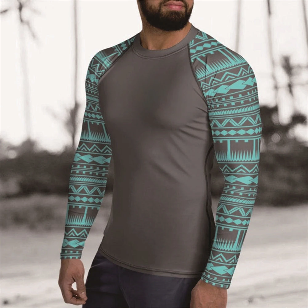 Men Rash Guard Surfing Diving Suits UV Protection Tights Rashguard Long Sleeve Swim Float Suit Swimming T Shirt Surf Clothes