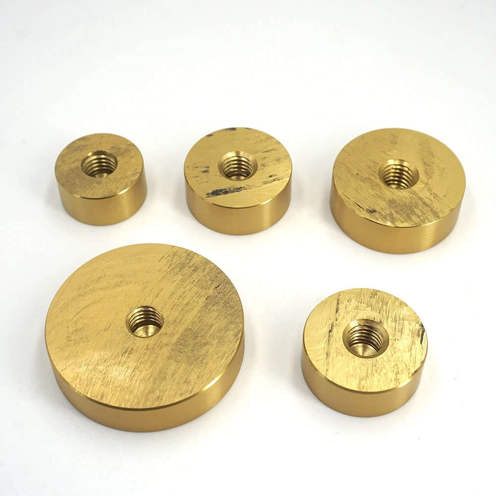 Gold Aluminum Glass Table Top Adapter Circle Metal Block Disc 10mm Thick 20/25/30/40mm-M8